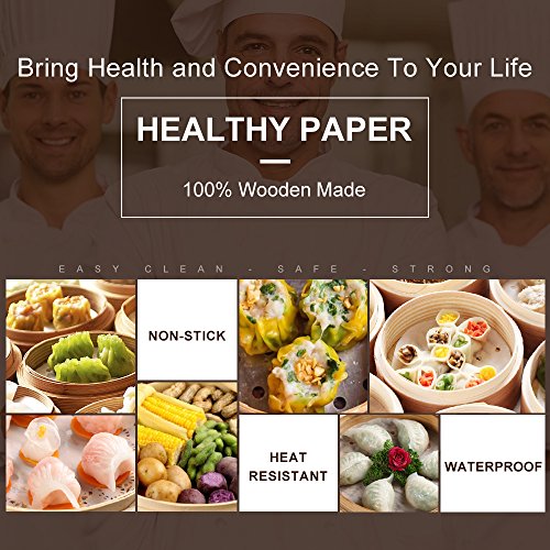 Vancens 100-pack Bamboo Steamer Liners for Air Fryers