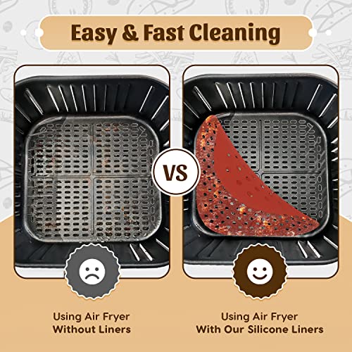 Silicone Air Fryer Liners (3 Pack) - Non Stick Mats