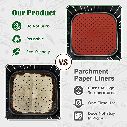 Silicone Air Fryer Liners (3 Pack) - Non Stick Mats
