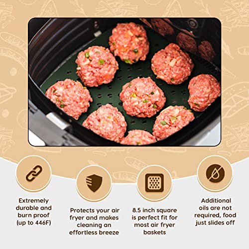 Silicone Air Fryer Liners (3 Pack) - Non Stick Mats