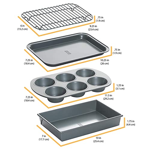 Chicago Metallic 4-Piece Non-Stick Air Fryer Bakeware Set