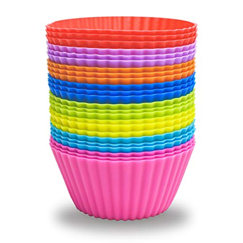Silicone Baking Cups Set: 24 Reusable Non-Stick Liners