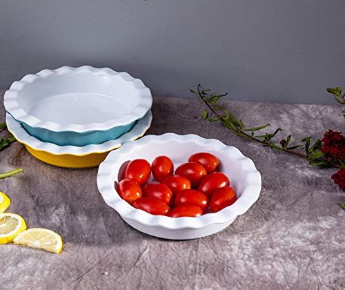 Hompiks Porcelain Pie Pans Set, 8" and 6