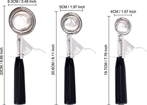 Stainless Steel Cookie Scoop Set: Small, Medium, Large