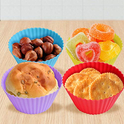 Silicone Baking Cups Set: 24 Reusable Non-Stick Liners