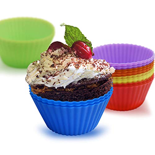 Silicone Baking Cups Set: 24 Reusable Non-Stick Liners