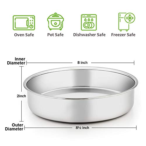 Stainless Steel Round Cake Pan Set, Non-Toxic & Healthy