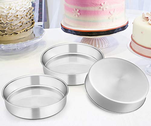 Stainless Steel Round Cake Pan Set, Non-Toxic & Healthy