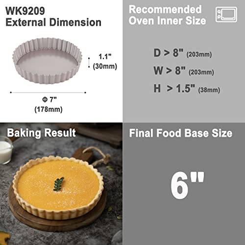 7-Inch removable loose bottom non-stick round quiche pan