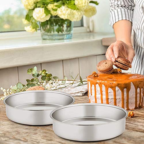 Stainless Steel Round Cake Pan Set, Non-Toxic & Healthy