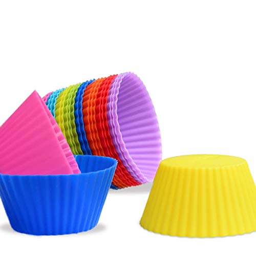 Silicone Baking Cups Set: 24 Reusable Non-Stick Liners