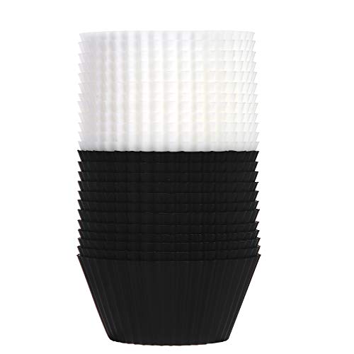 24 Pack Reusable Silicone Cupcake Baking Cups, Non-Stick