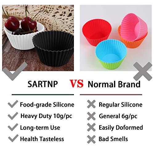 24 Pack Reusable Silicone Cupcake Baking Cups, Non-Stick