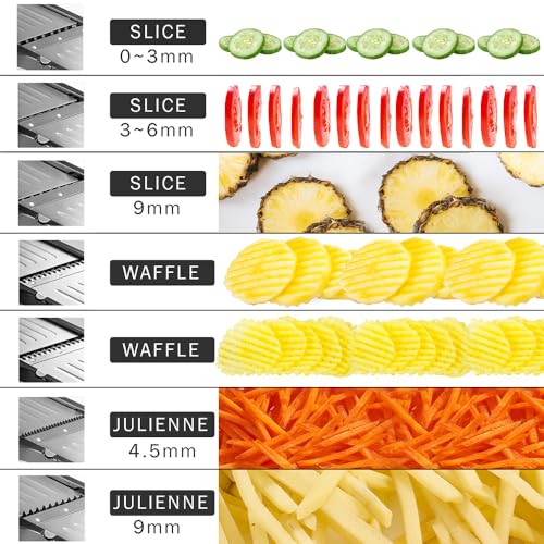 VEKAYA Adjustable Mandoline Slicer with Cut-Resistant Gloves