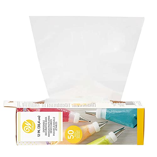 50-Pack Wilton 12" Disposable Cake Decorating Pastry Bags