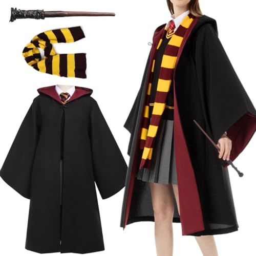 Harry Potter Hooded Robes with Scarf and Wand