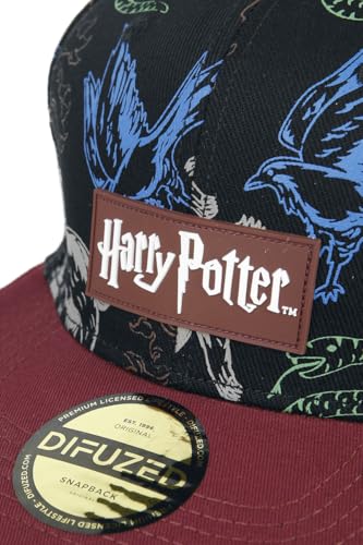 Hogwarts House Symbols Snapback Cap - Black