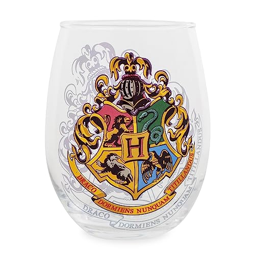 Hogwarts Crest Stemless Glass in Silver Buffalo, 20oz