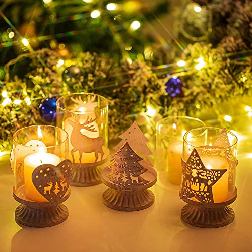 Vintage Christmas Candle Holders - Set of 2