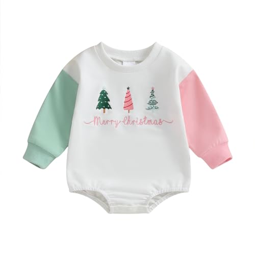 Christmas Onesie: Baby Sweatshirt Romper with Winter Tree