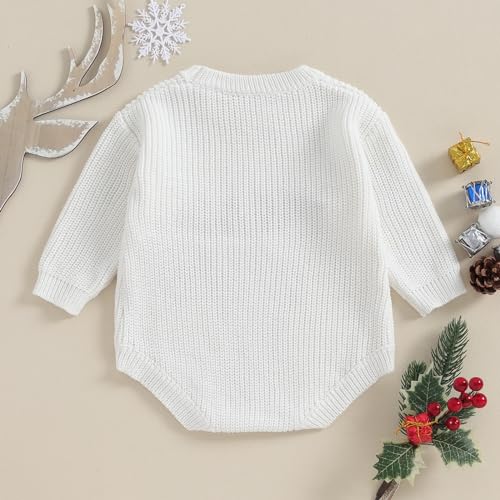 Christmas Baby Sweater Romper Merry Candy Cane