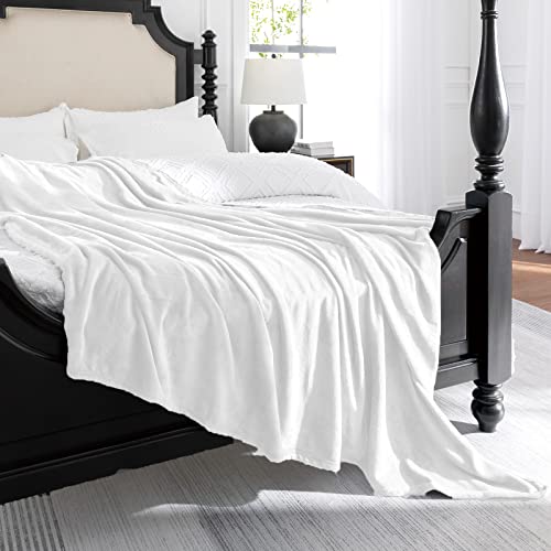 Super Soft Christmas White Throw Blanket, 50x60 Inch