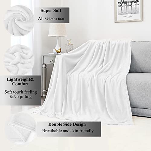 Super Soft Christmas White Throw Blanket, 50x60 Inch