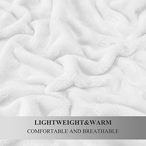 Super Soft Christmas White Throw Blanket, 50x60 Inch