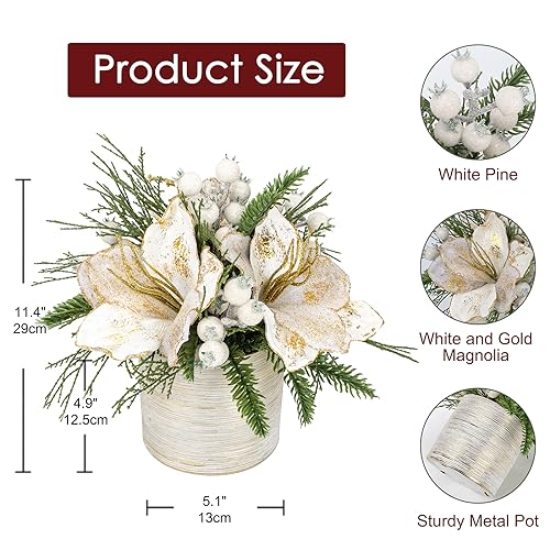 11.4" Artificial Christmas Tree with White Pine Snowy