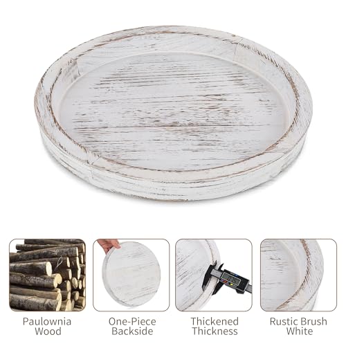 Christmas Candle Plate Holder: Round Wooden Decorative Tray