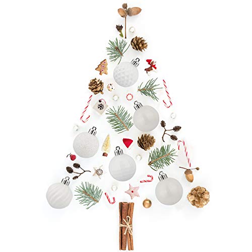 34pcs White Christmas Balls for Festive Decoration