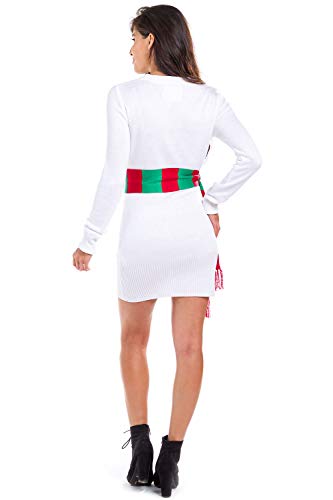 Festive Women's Snowman Ugly Sweater Dress: Medium