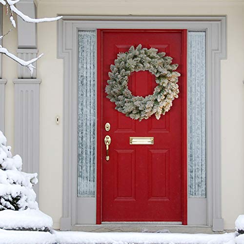 24" Flocked Spruce Wreath: Perfect Christmas Décor