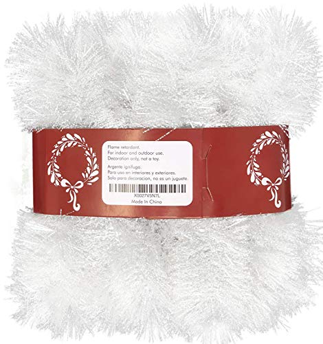 Festive 50-Foot Tinsel Garland for Christmas Decor