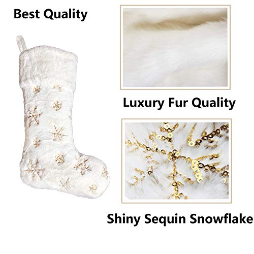 Gold Snowflake Stockings for Christmas Decorations