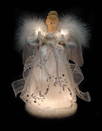 Silver and White Lighted Angel Tree Topper