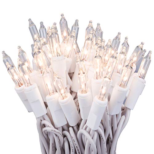 White Wire Christmas Lights - Clear Bulb, 50ct