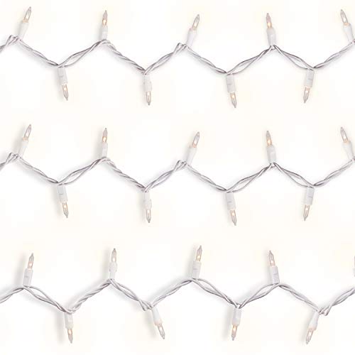 White Wire Christmas Lights - Clear Bulb, 50ct