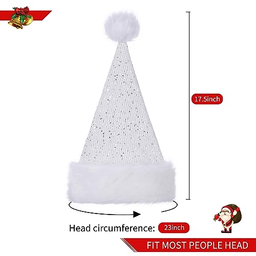 Sequin Knitted Christmas Hat for Adults and Kids