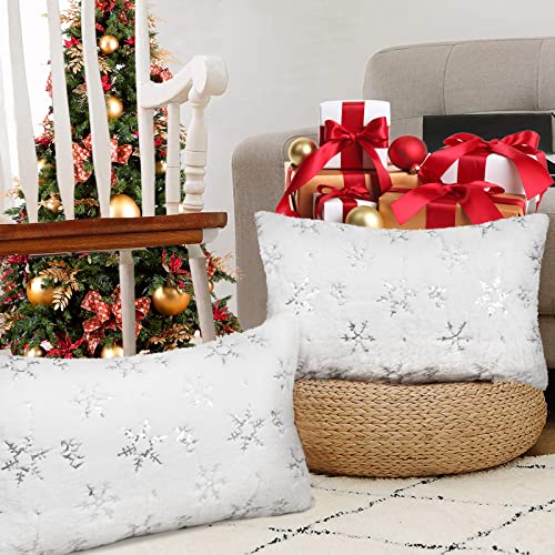 Snowflake Sequins Xmas Pillow Covers - Festive Set