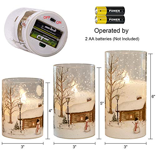 DRomance LED Holiday Window Pillar Candles Set (Snowman)