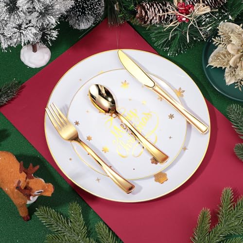 Snowflake Christmas Plastic Dinnerware Set - 150 Pcs