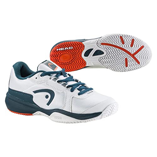 HEAD Junior Padel Tennis Shoes, White/Orange - Size 36.5