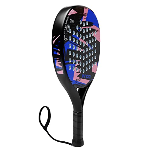 Blue Lightweight Padel Tennis Racquet with Carbon Fiber Surface