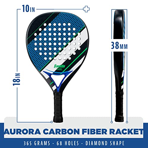 Franklin Aurora Carbon Fiber Padel Tennis Racket, MAX Grit Technology