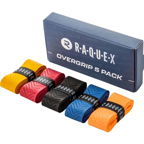 5 Pack Multicoloured Padel Racket Overgrip Tape - Durable