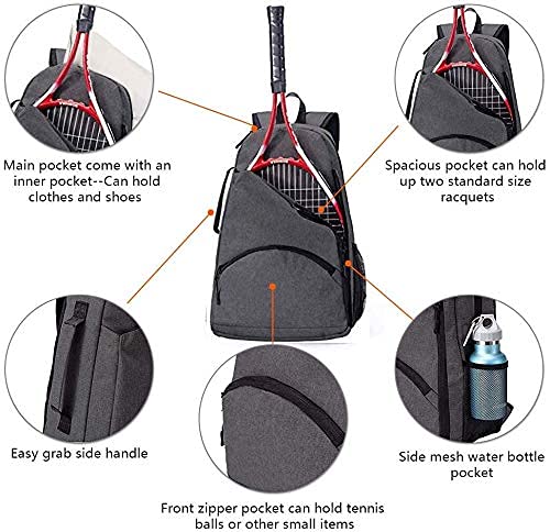 Grey Large Capacity Padel Tennis Racket Bag 36L