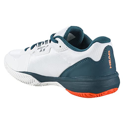 HEAD Junior Padel Tennis Shoes, White/Orange - Size 36.5