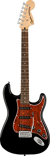 Fender Squier Affinity Stratocaster - Limited Edition Black, Bundle with Frontman 10G Amplifier, Gig Bag, Cable, Tuner, Strap, Picks, and Austin Bazaar Instructional DVD
