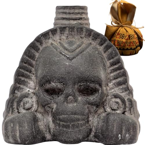 Real Screaming Aztec Death Whistle from ZBOSS by ITZCOEHUA - Loudest Authentic Human Sounding Screams 125+ Decibels Loud, Collectible, Aztec Design in Obsidian Black, Self defense